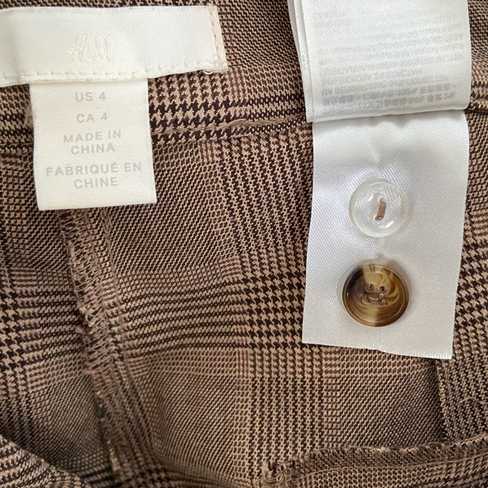 H&M ankle length pants in light beige/checked - Picture 6 of 9